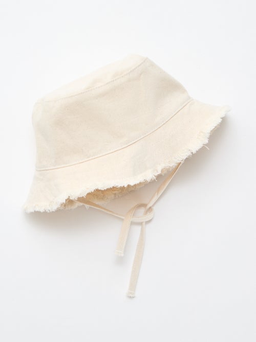 Sombrero tipo pescador con flecos y lazos, liso, de algodón - Kiabi Sombrero tipo pescador con flecos y lazos, liso, de algodón - Kiabi