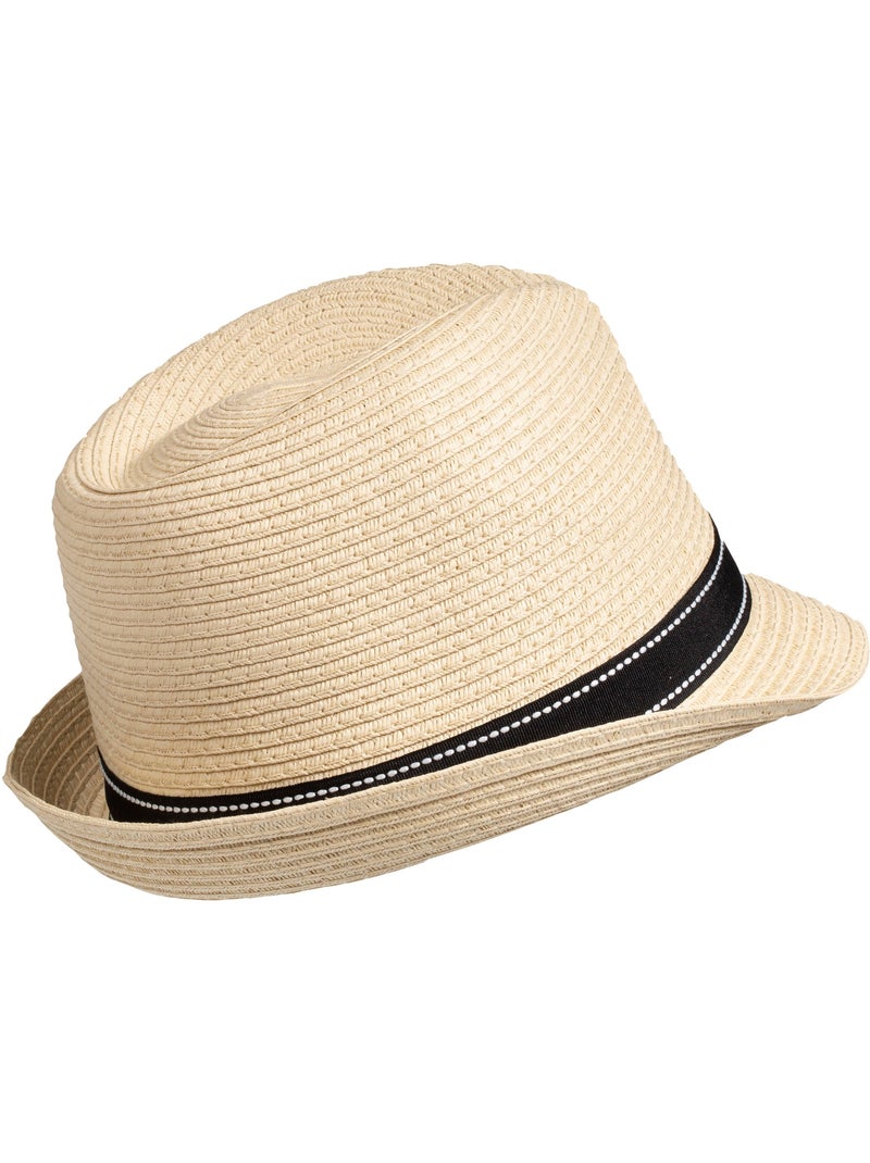 Sombrero trilby, diadema ajustable mujer Negro Blanco - Kiabi