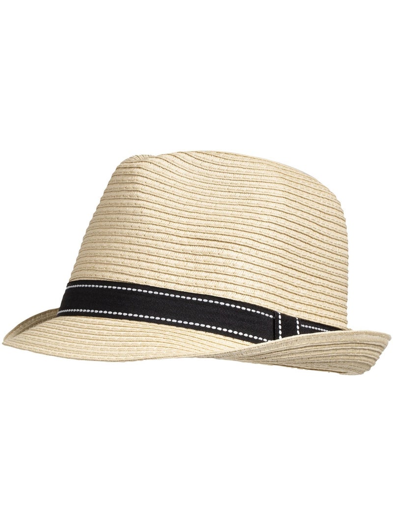 Sombrero trilby, diadema ajustable mujer Negro Blanco - Kiabi