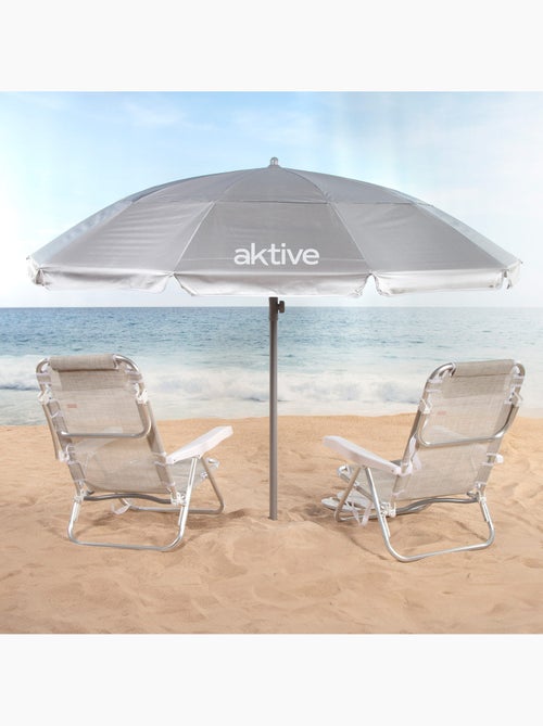 Sombrilla de playa 10 varillas 220 cm inclinable uv50 aktive - Kiabi