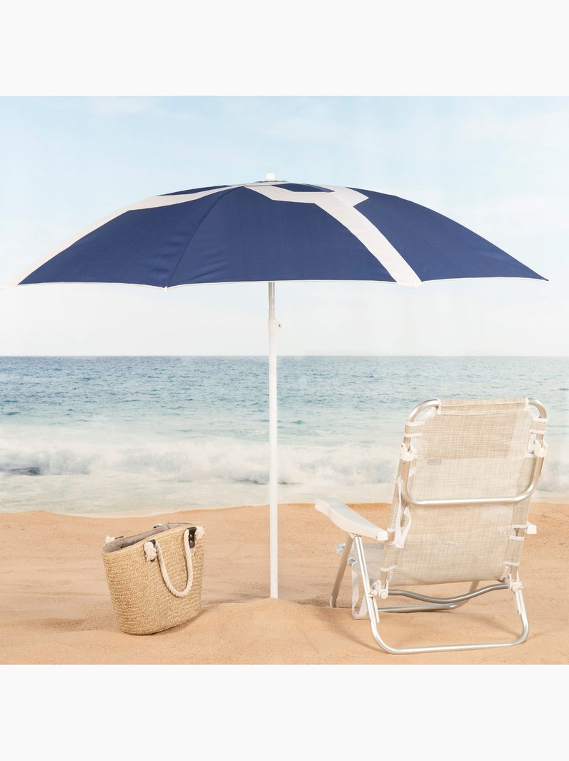 Sombrilla de playa 8 varillas 200 cm inclinable aktive Azul - Kiabi