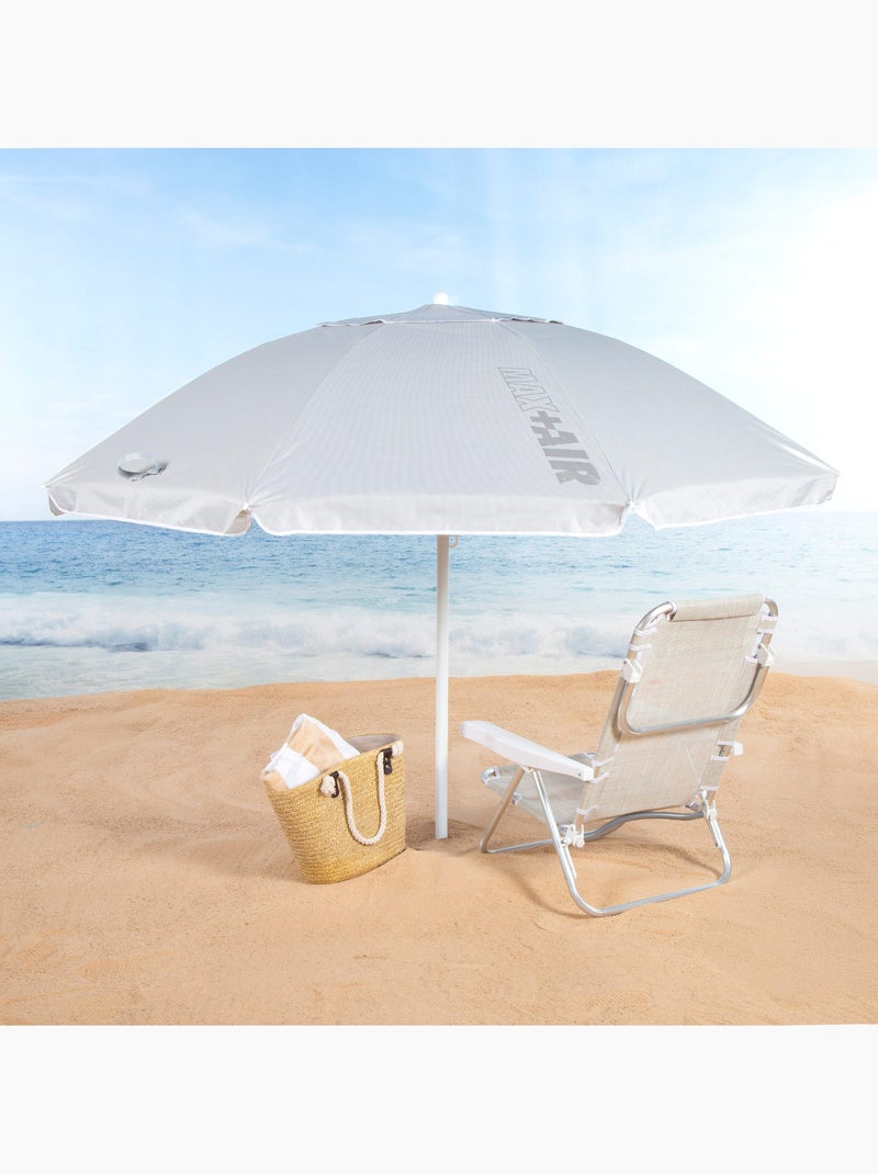Sombrilla de playa 8 varillas 200 cm inclinable uv50 aktive Gris - Kiabi