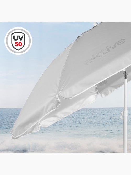 Sombrilla de playa 8 varillas 220 cm inclinable uv50 aktive - Kiabi