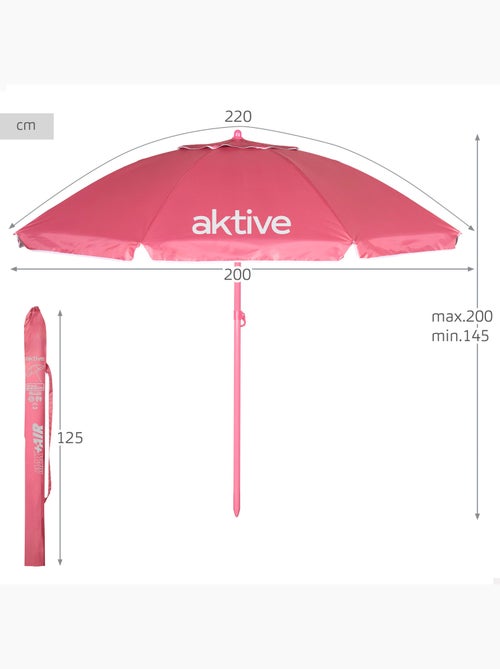 Sombrilla de playa inclinable 220 cm con protección uv50 aktive - Kiabi