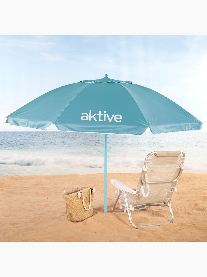 Sombrilla de playa inclinable con protección uv50 d220 cm aktive Azul celeste - Kiabi