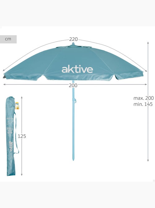 Sombrilla de playa inclinable con protección uv50 d220 cm aktive - Kiabi