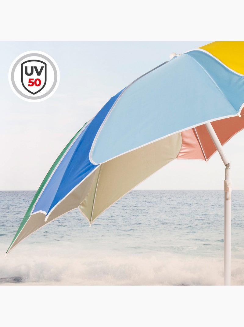 Sombrilla de playa inclinable d200 con protección uv50 aktive Multicolor - Kiabi