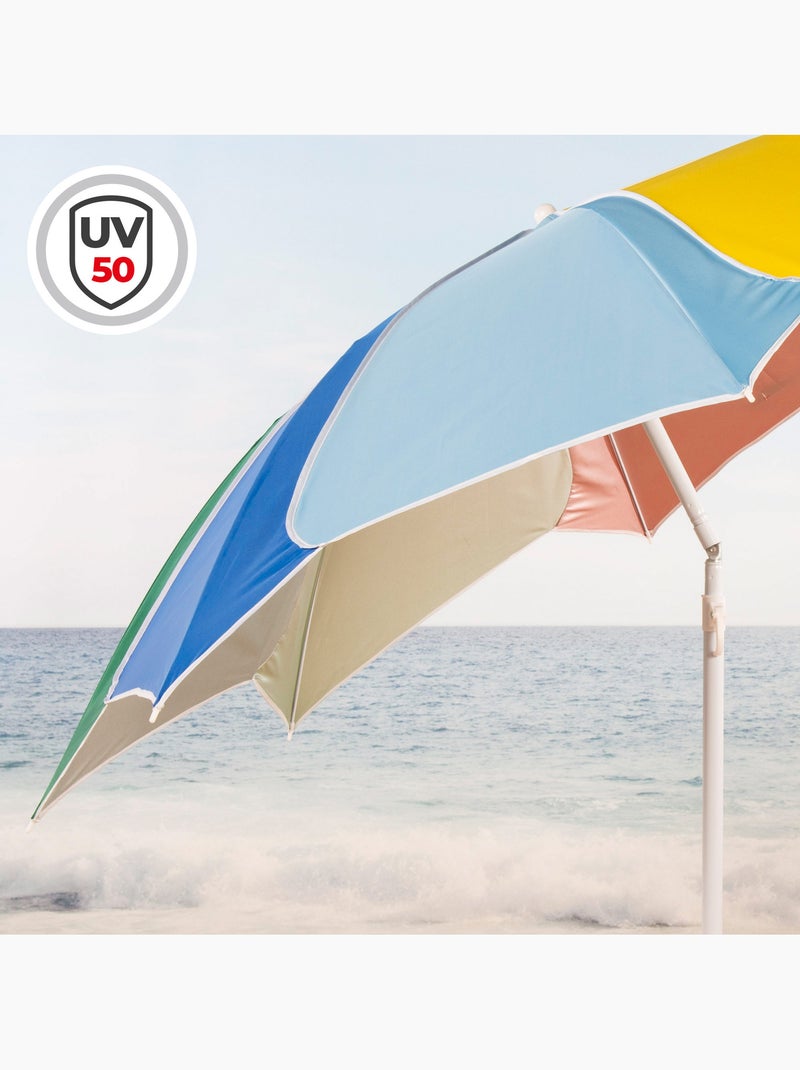 Sombrilla de playa inclinable y protección uv50 180 cm aktive Multicolor - Kiabi