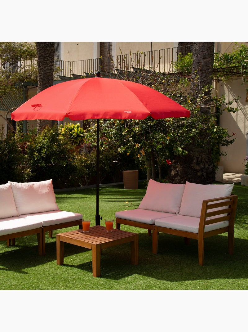 Sombrilla jardín 240 cm UV30 color rojo Aktive Beach Rojo - Kiabi