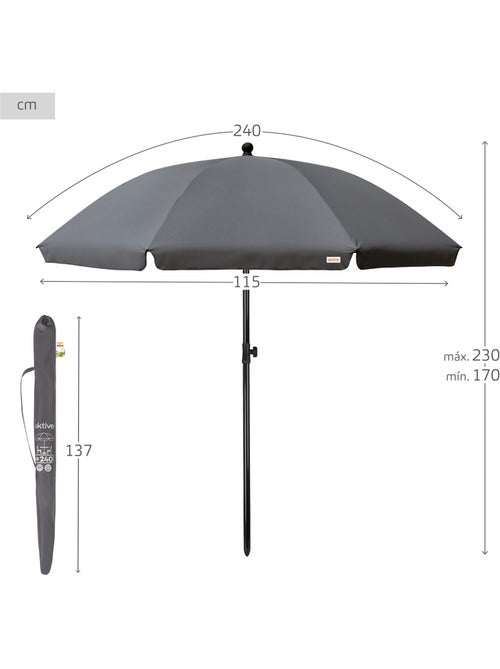 Sombrilla para jardín 240 cm protección UV30 Aktive Garden - Kiabi