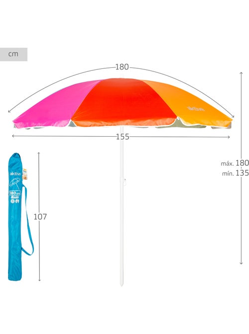 Sombrilla playa 8 varillas 180 cm aktive - Kiabi