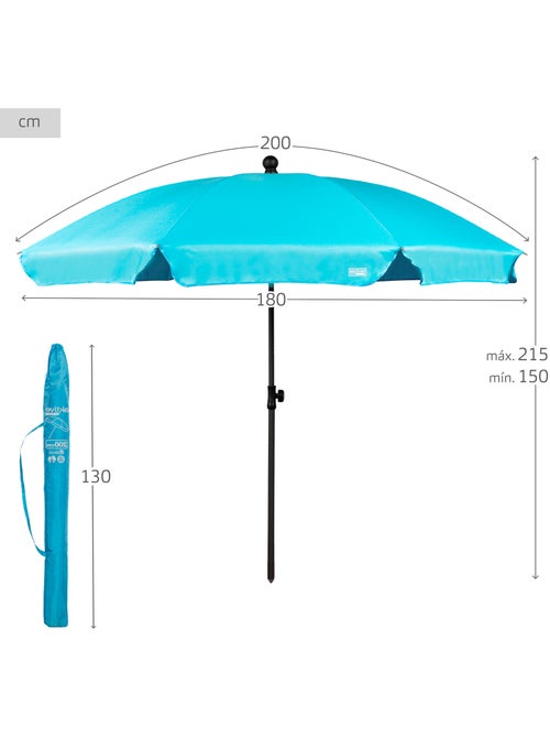 Sombrilla playa 8 varillas 200 cm aktive - Kiabi