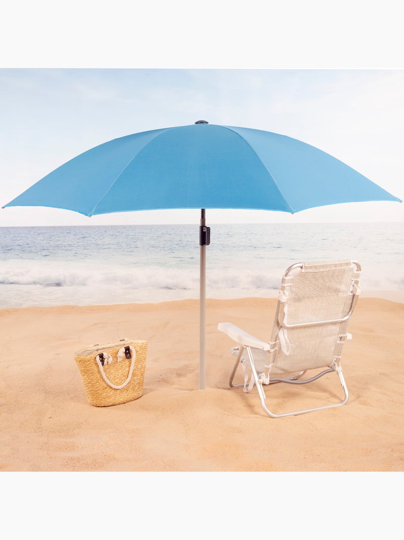 Sombrilla playa 8 varillas 220 cm con colgador aktive Azul - Kiabi