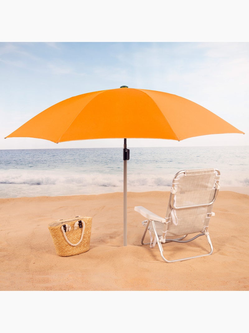 Sombrilla playa 8 varillas 220 cm con colgador aktive Naranja - Kiabi