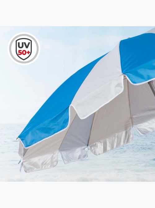 Sombrilla playa 8 varillas 220 cm con espiral de anclaje aktive - Kiabi