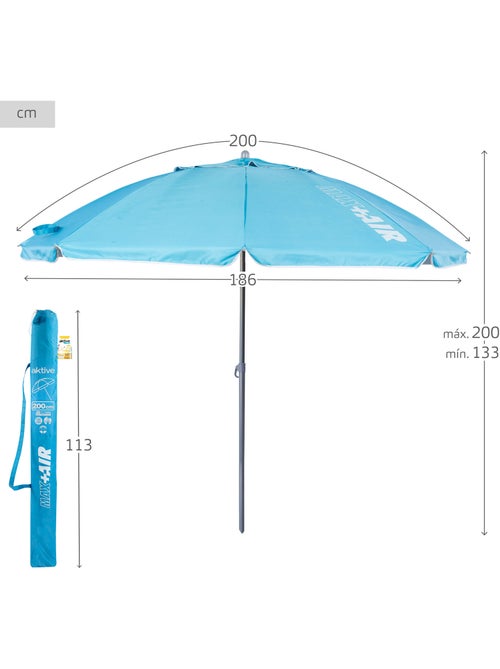 Sombrilla playa antiviento 8 varillas 200 cm aktive - Kiabi