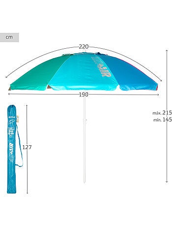 Sombrilla playa antiviento 8 varillas 220 cm aktive