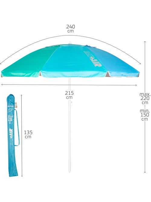 Sombrilla playa antiviento 8 varillas 240 cm aktive - Kiabi