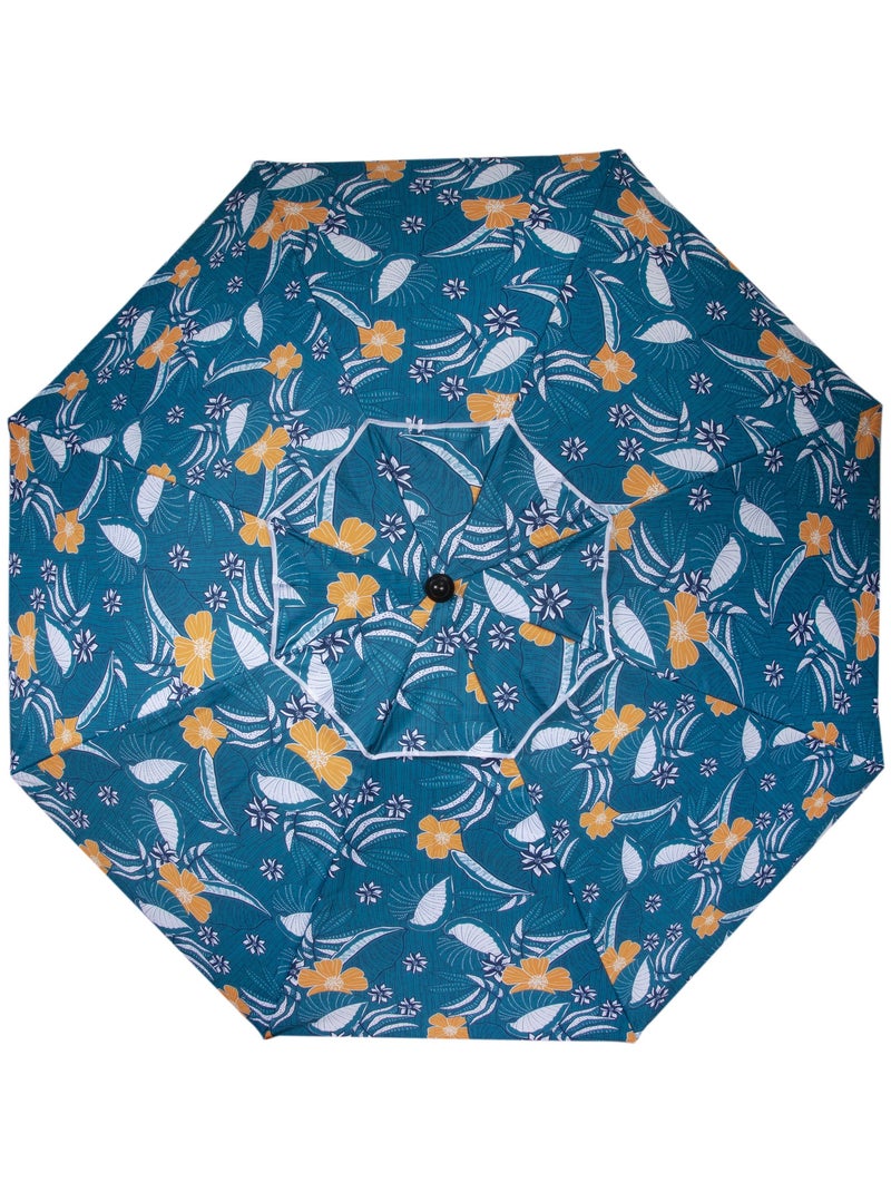 Sombrillas de playa hawaianas, Arco de 180 cm - Anti-UV UPF 50+ - Estructura cortaviento Azul Amarillo - Kiabi