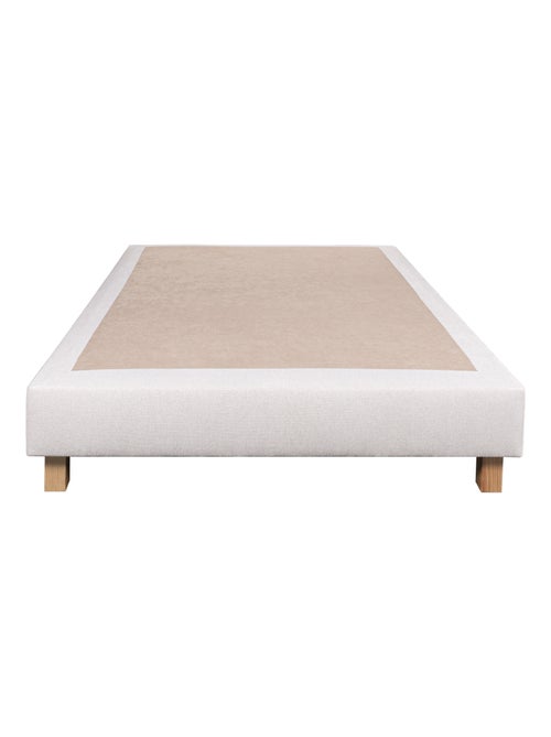 Somier tapizado de madera maciza beige con patas - Kiabi
