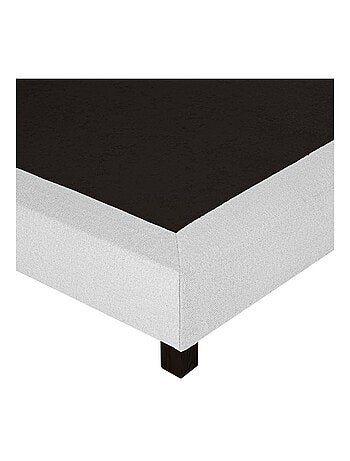 Somier tapizado de madera maciza gris con patas