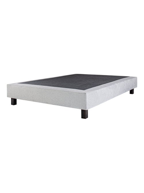 Somier tapizado de madera maciza gris con patas - Kiabi