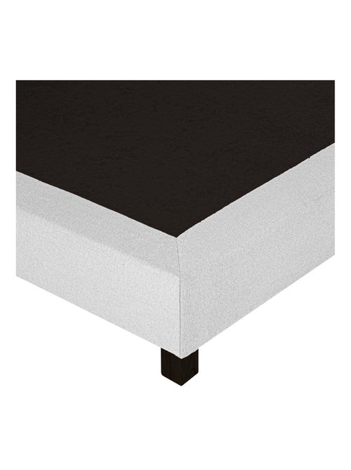 Somier tapizado de madera maciza gris con patas - Kiabi