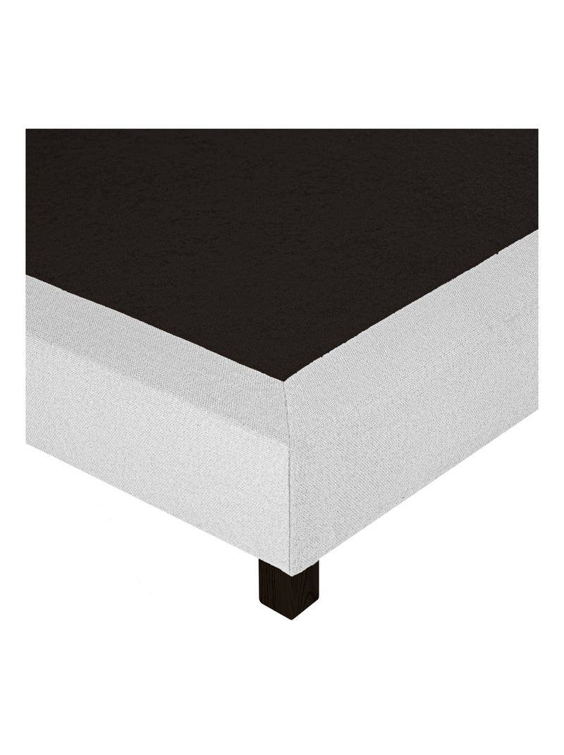 Somier tapizado de madera maciza gris con patas Gris - Kiabi