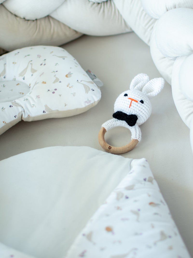 Sonajero de algodón tejido y madera natural | SEVIRA KIDS Blanco - Kiabi