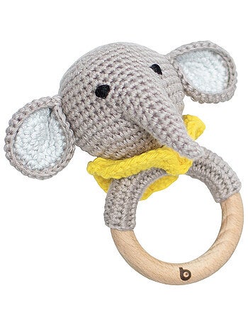 Sonajero de algodón tejido y madera natural | SEVIRA KIDS