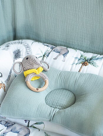 Sonajero de algodón tejido y madera natural | SEVIRA KIDS