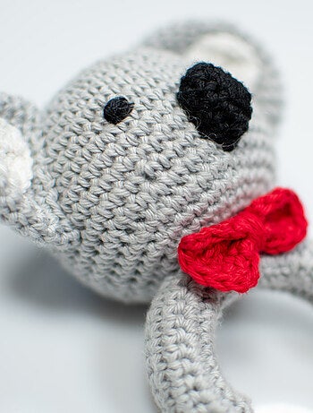 Sonajero de algodón tejido y madera natural | SEVIRA KIDS