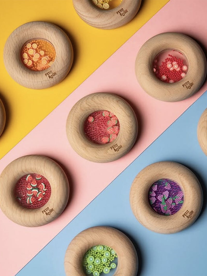Sonajero sensorial donut, frutas | Petit Boum Rojo - Kiabi