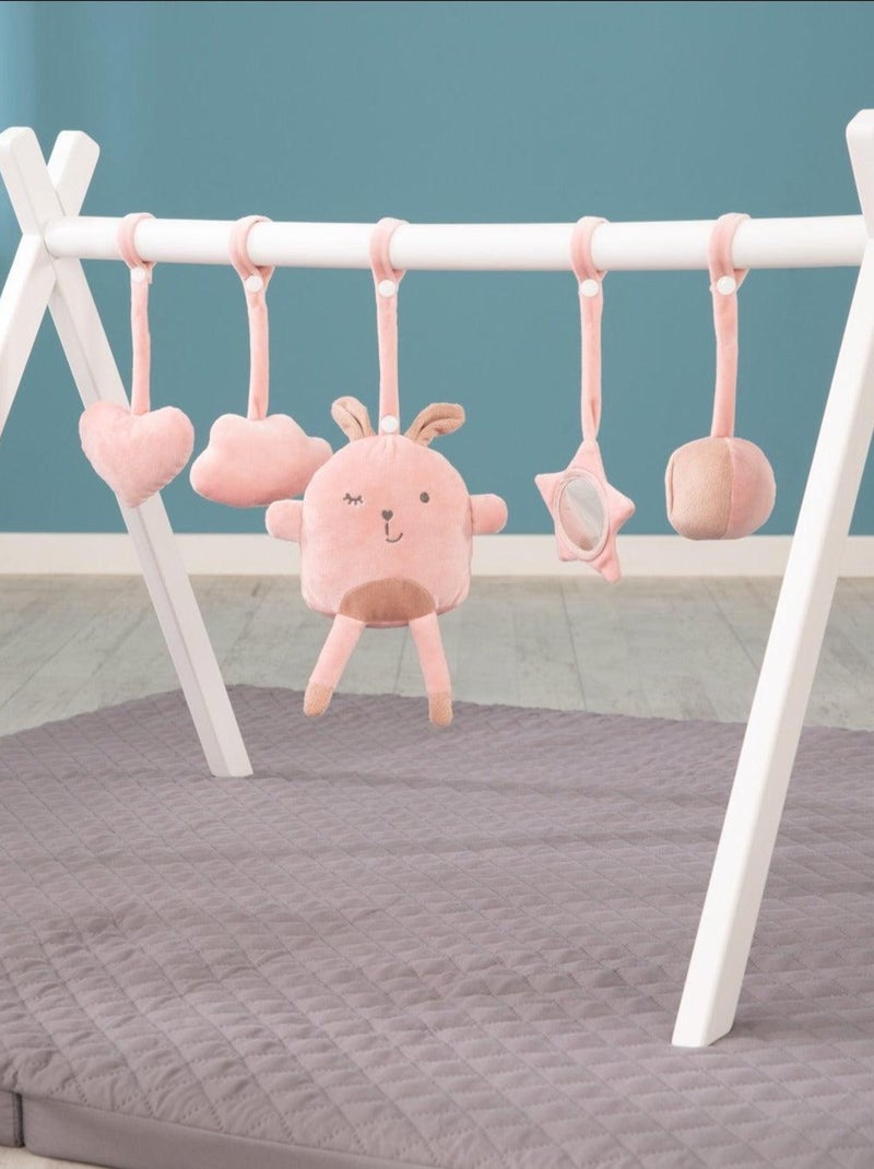 Sonajero y juguetes para colgar en el arco de juegos - Juego de 5 piezas 'Roba lil cuties' Rosa claro - Kiabi