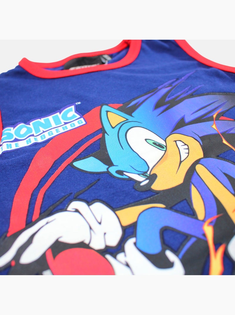 Sonic - Conjunto niño camiseta sin mangas y pantalón corto Azul marino - Kiabi