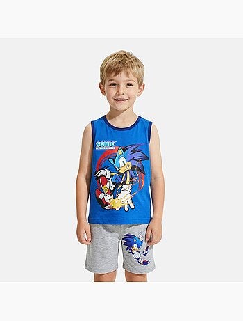Sonic - Conjunto niño camiseta sin mangas y pantalón corto