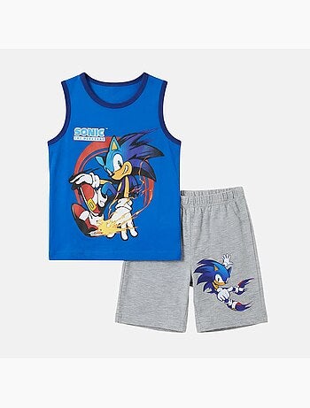 Sonic - Conjunto niño camiseta sin mangas y pantalón corto