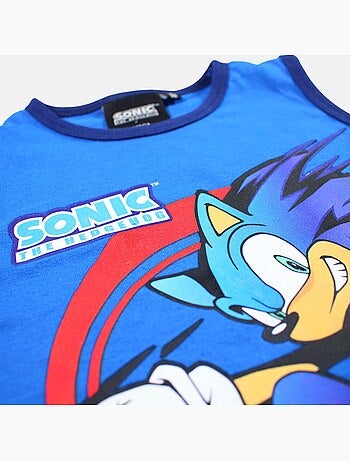 Sonic - Conjunto niño camiseta sin mangas y pantalón corto