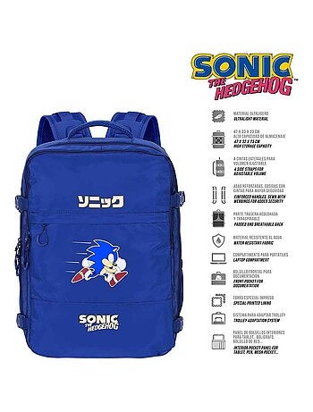 Sonic the hedgehog action mochila de viaje mercury grande 47x23x33cm, azul