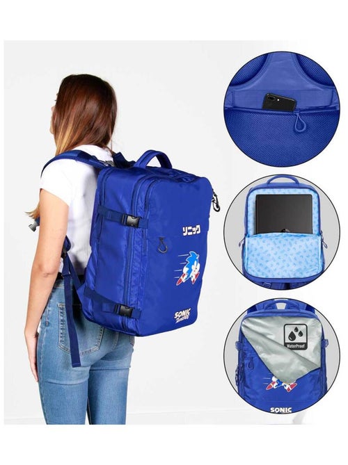 Sonic The Hedgehog Action Mochila de Viaje Mercury Grande 47x23x33cm, Azul - Kiabi Sonic The Hedgehog Action Mochila de Viaje Mercury Grande 47x23x33cm, Azul - Kiabi