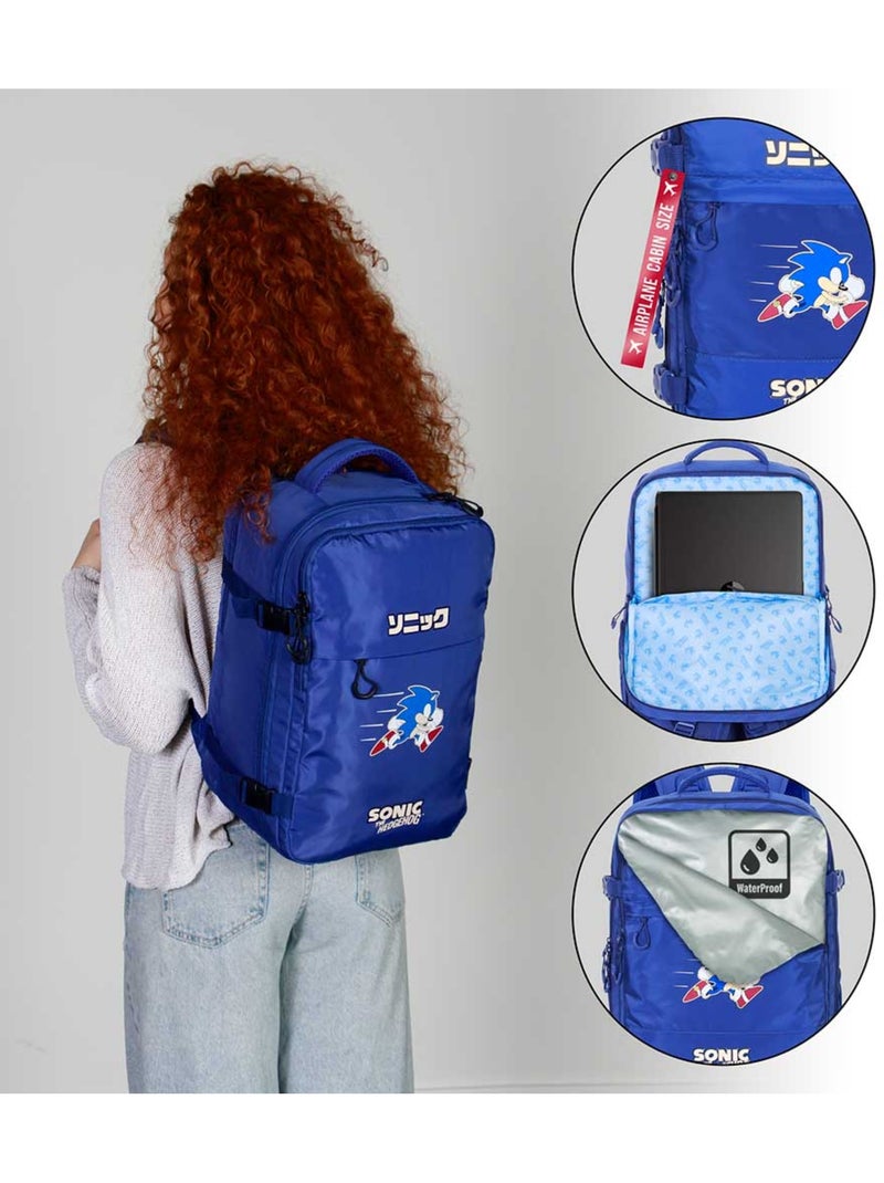 Sonic The Hedgehog Action Mochila Mercury Viaje Cabina Avión 40x20x25cm, Azul Azul - Kiabi