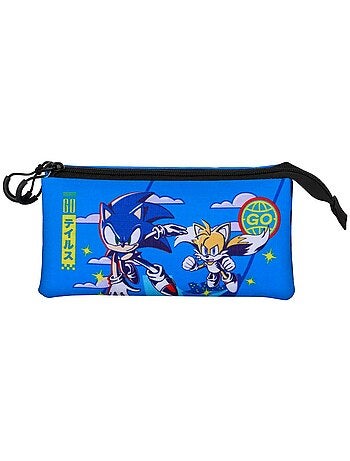 Sonic the hedgehog go estuche portatodo triple, azul