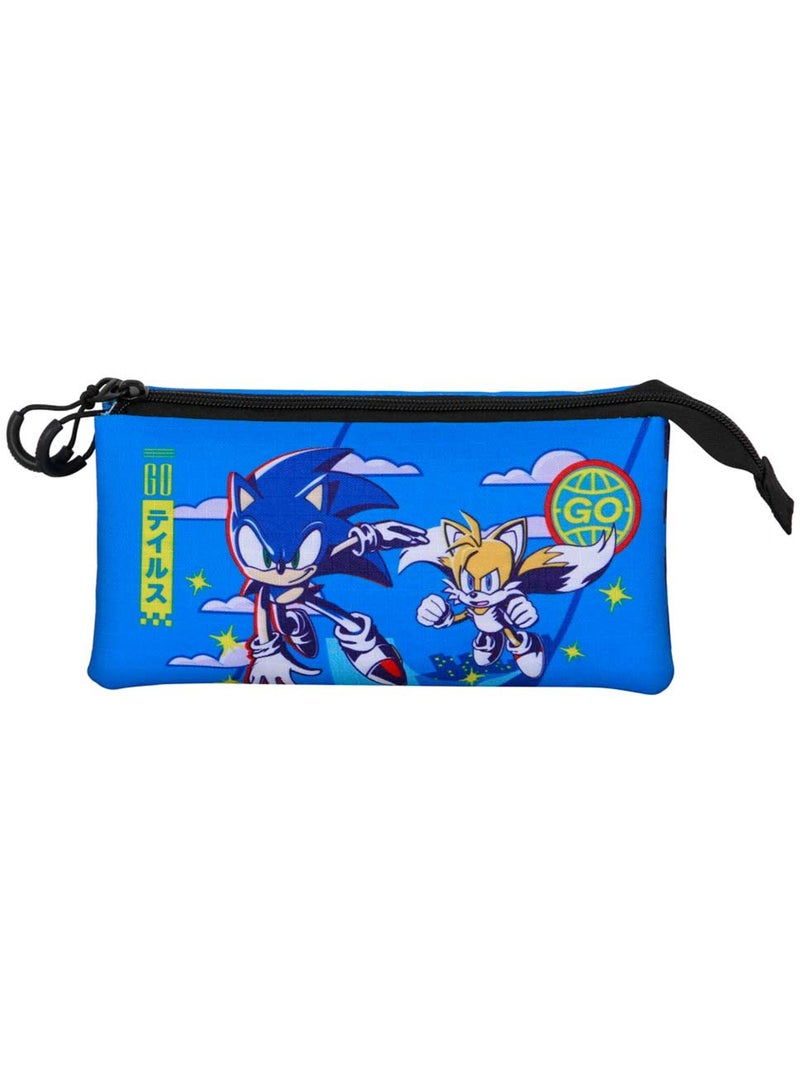 Sonic The Hedgehog Go Estuche Portatodo Triple, Azul Azul - Kiabi