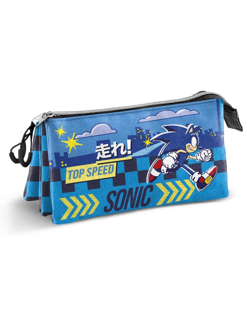 Sonic The Hedgehog Go Estuche Portatodo Triple, Azul Azul - Kiabi