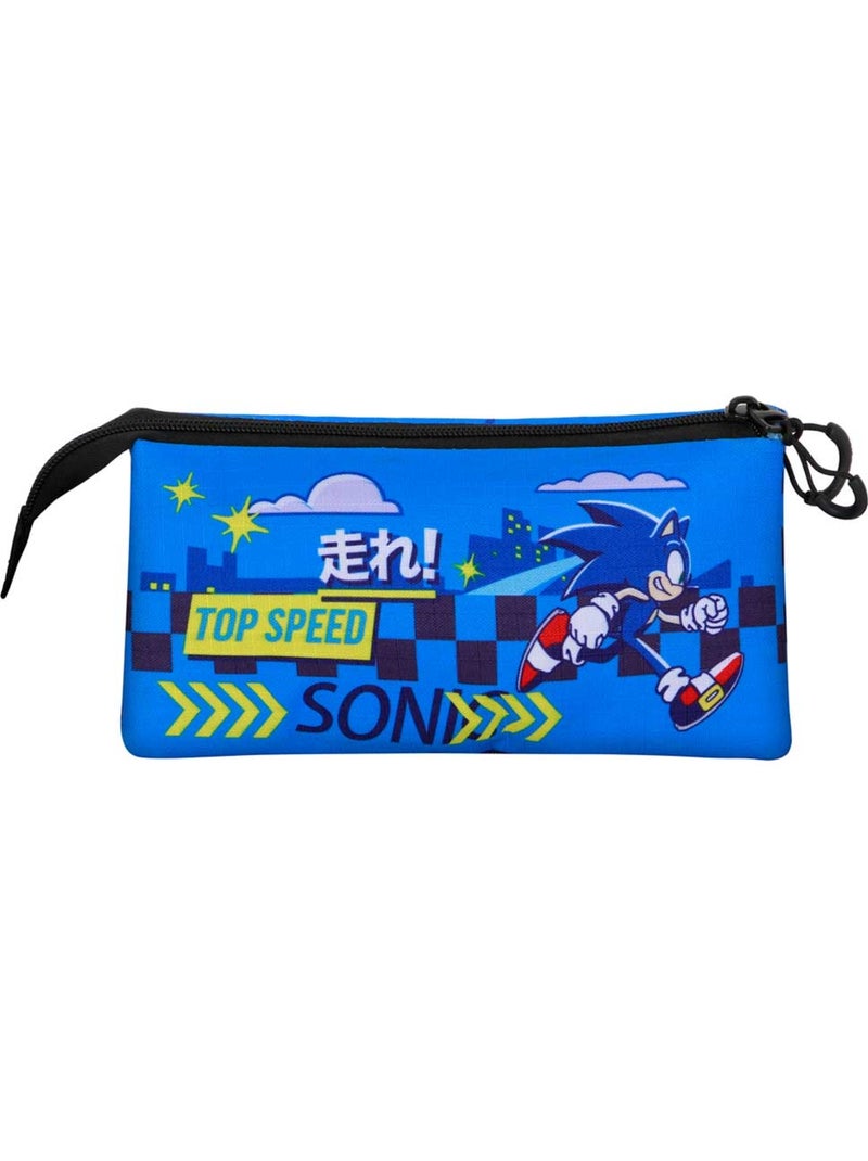 Sonic The Hedgehog Go Estuche Portatodo Triple, Azul Azul - Kiabi