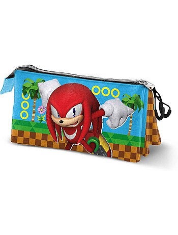 Sonic The Hedgehog Knuckles Run Estuche Portatodo Triple, Multicolor