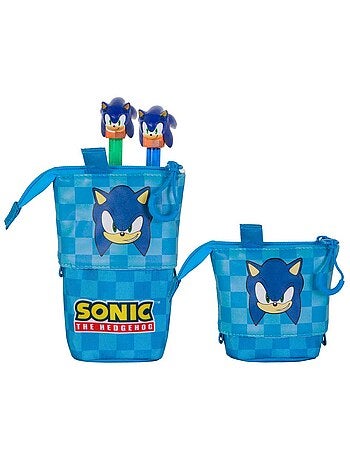 Sonic the hedgehog sight estuche portatodo cute + 2 bolígrafos de gel borrables, azul