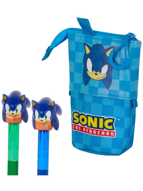 Sonic The Hedgehog Sight Estuche Portatodo Cute + 2 Bolígrafos de Gel Borrables, Azul - Kiabi Sonic The Hedgehog Sight Estuche Portatodo Cute + 2 Bolígrafos de Gel Borrables, Azul - Kiabi