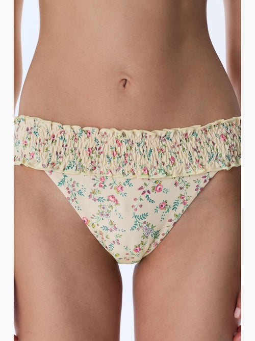 Sonya braguita de bikini fruncida con flores, tiro medio penti - Kiabi