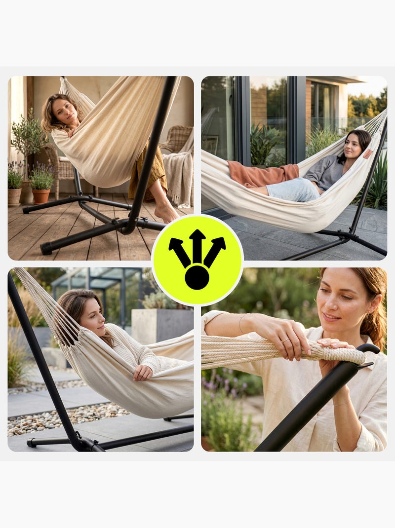 Soporte metálico para hamaca de jardín hypermotion 295 x 100 x 96 cm carga 110 kg Negro - Kiabi